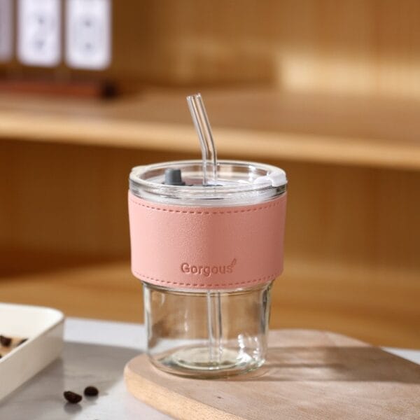 Glass Bamboo Straw Cup - Image 6